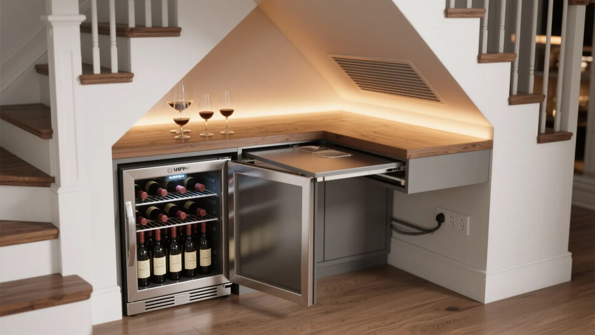 Multi-use mini bar with climate options