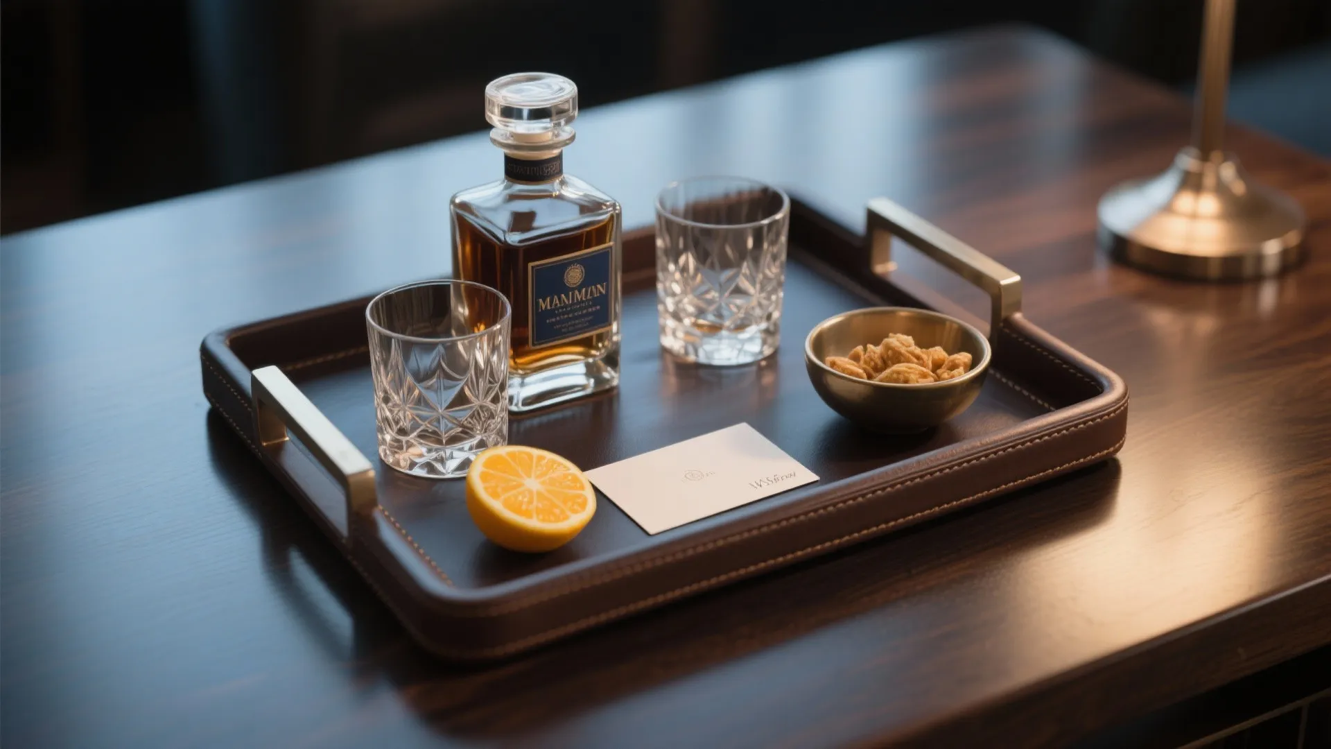 A Gentleman’s Mini-Bar Tray and Night Ritual Station
