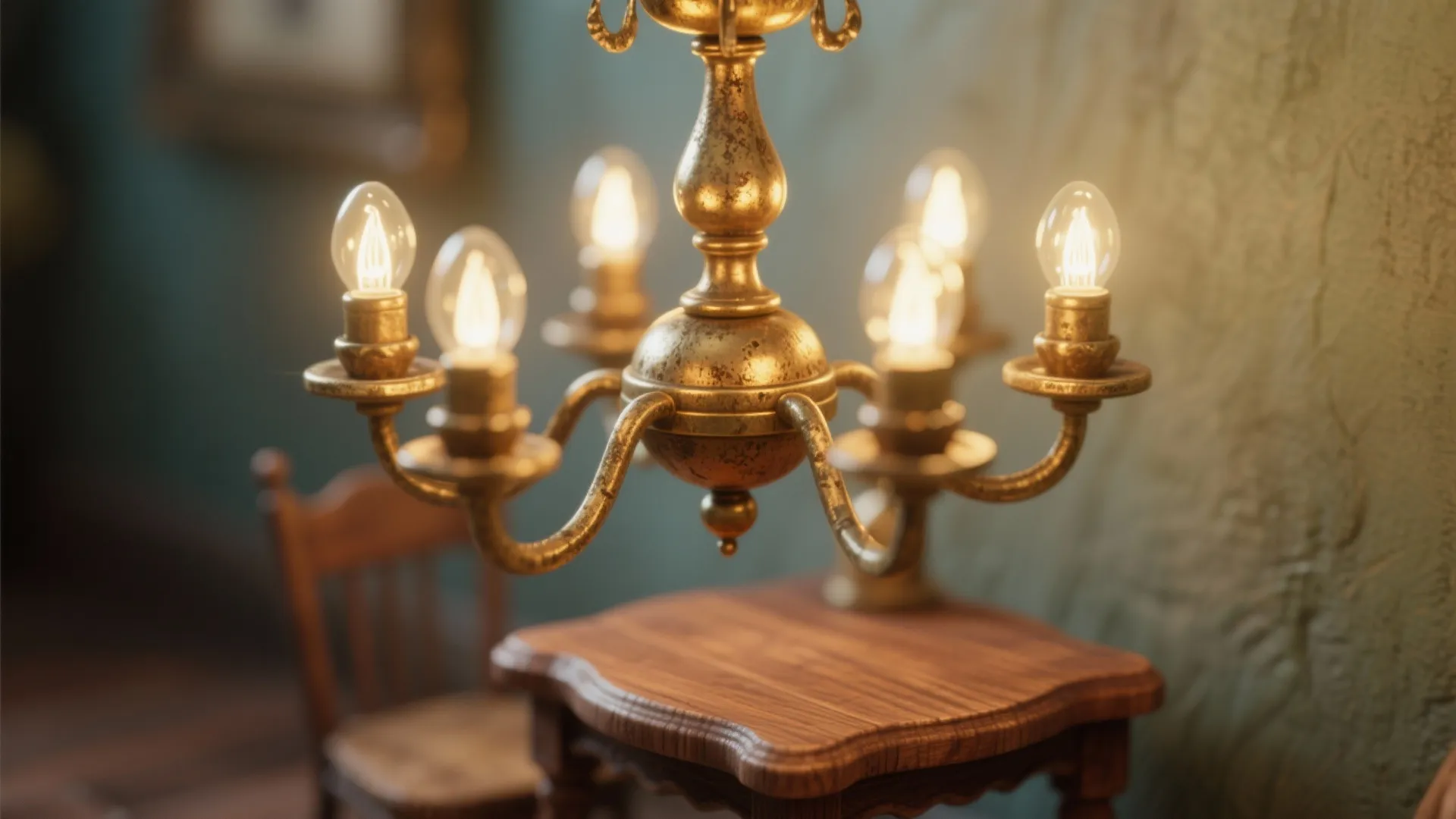 1. Miniature Brass Chandelier for Cozy Nooks