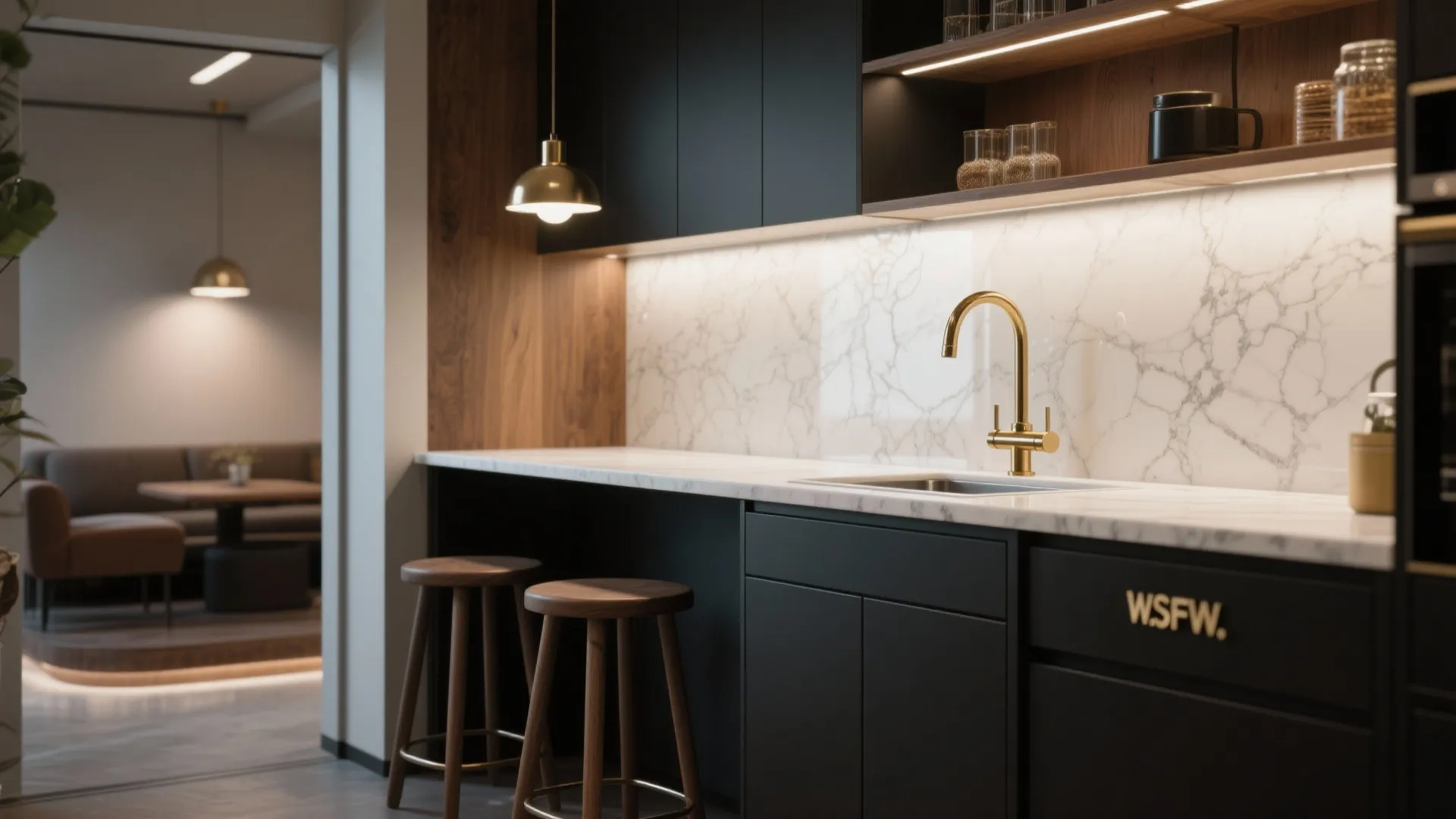 4. High-contrast Mini Café Bar