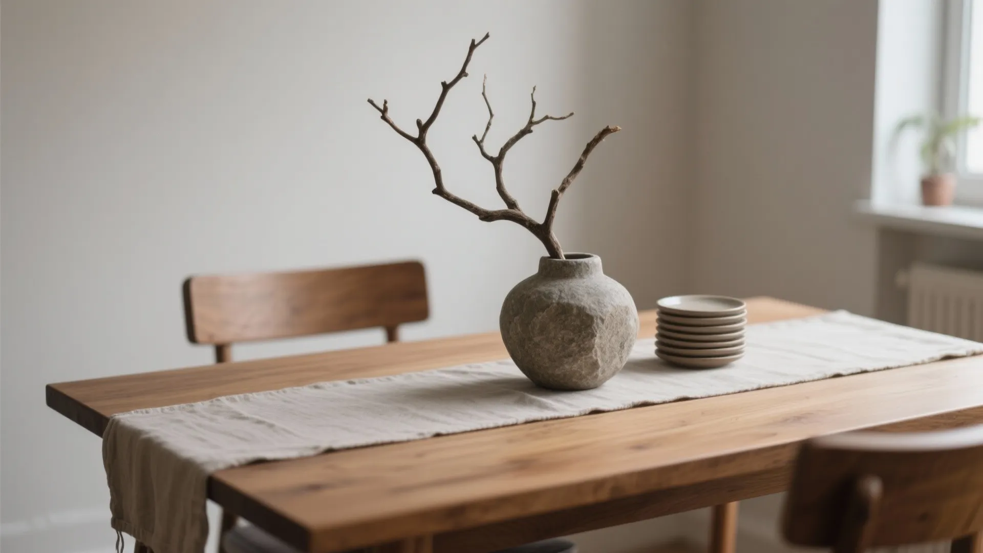 Minimalist dining table centerpiece