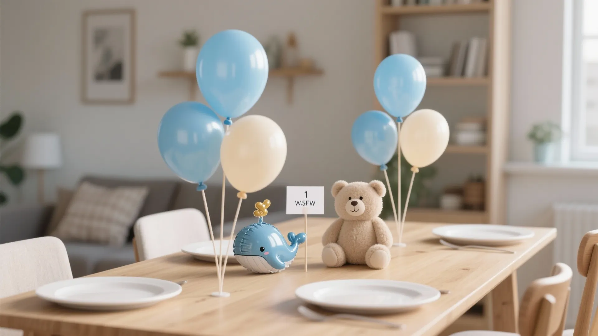 Mini Balloon Centerpieces with Plush Accents