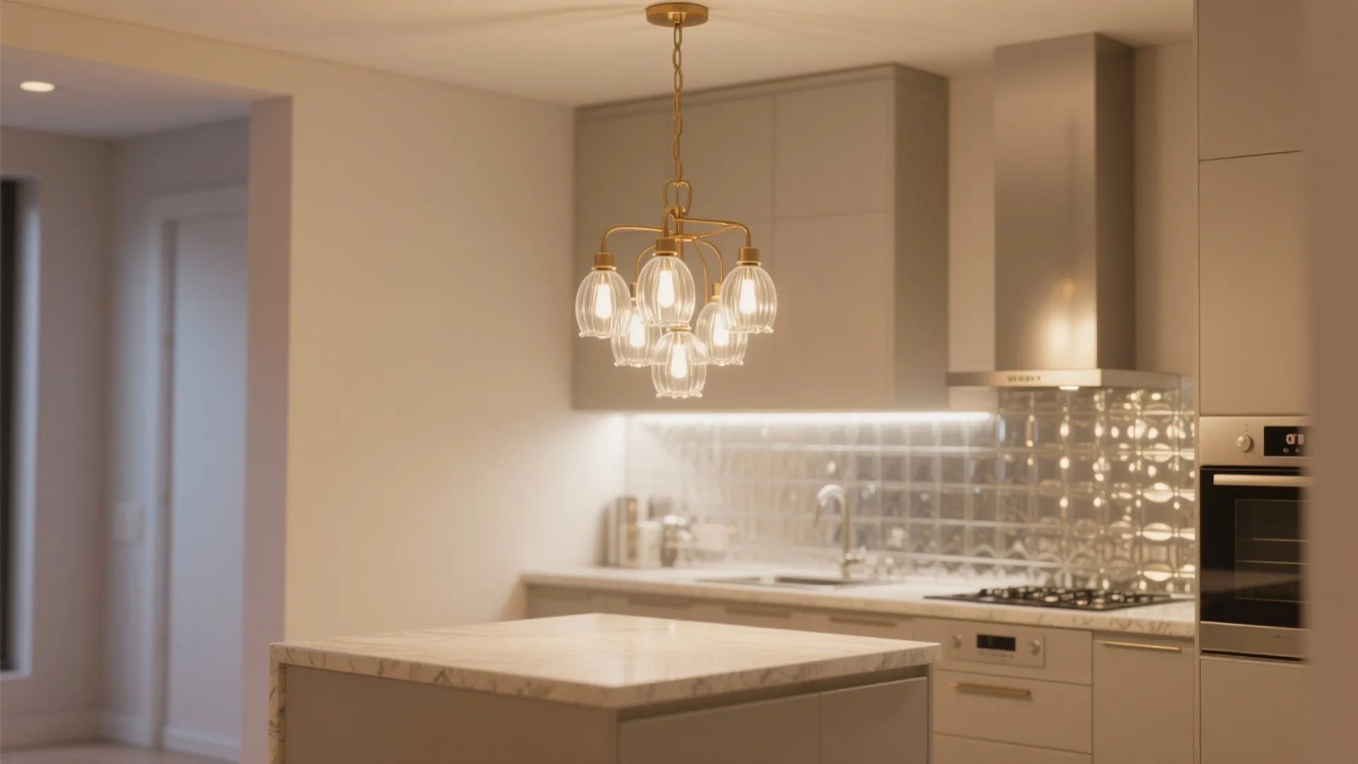 Mini chandeliers with clear glass for sparkle