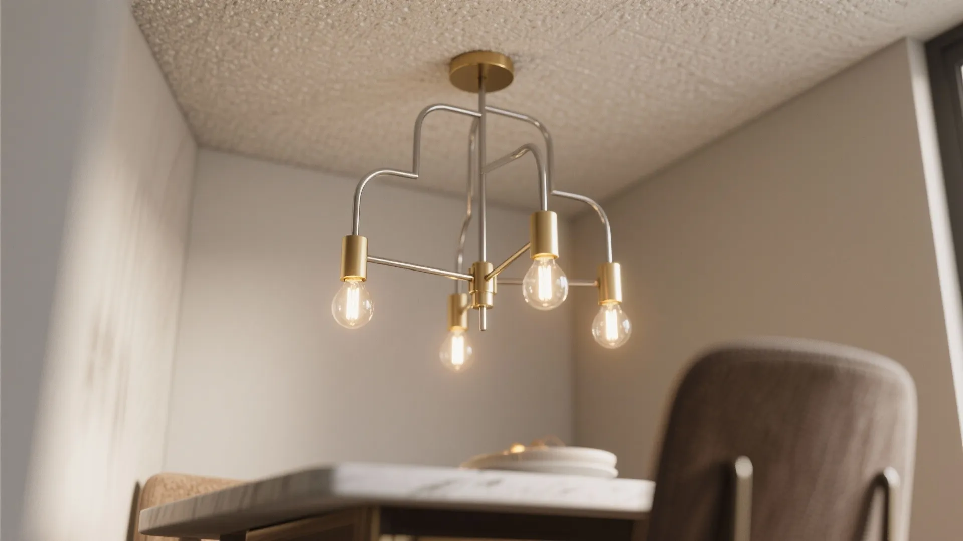 1. Scale down with a statement mini chandelier