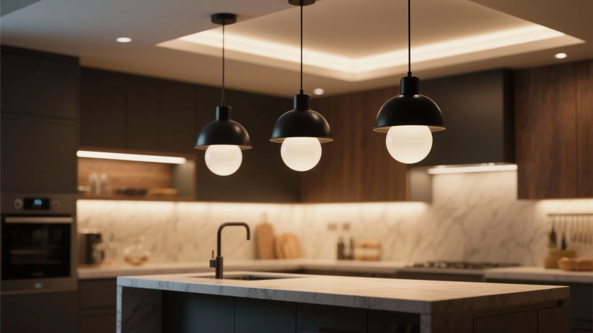 5. Mini Cluster Black Pendants for Small Islands