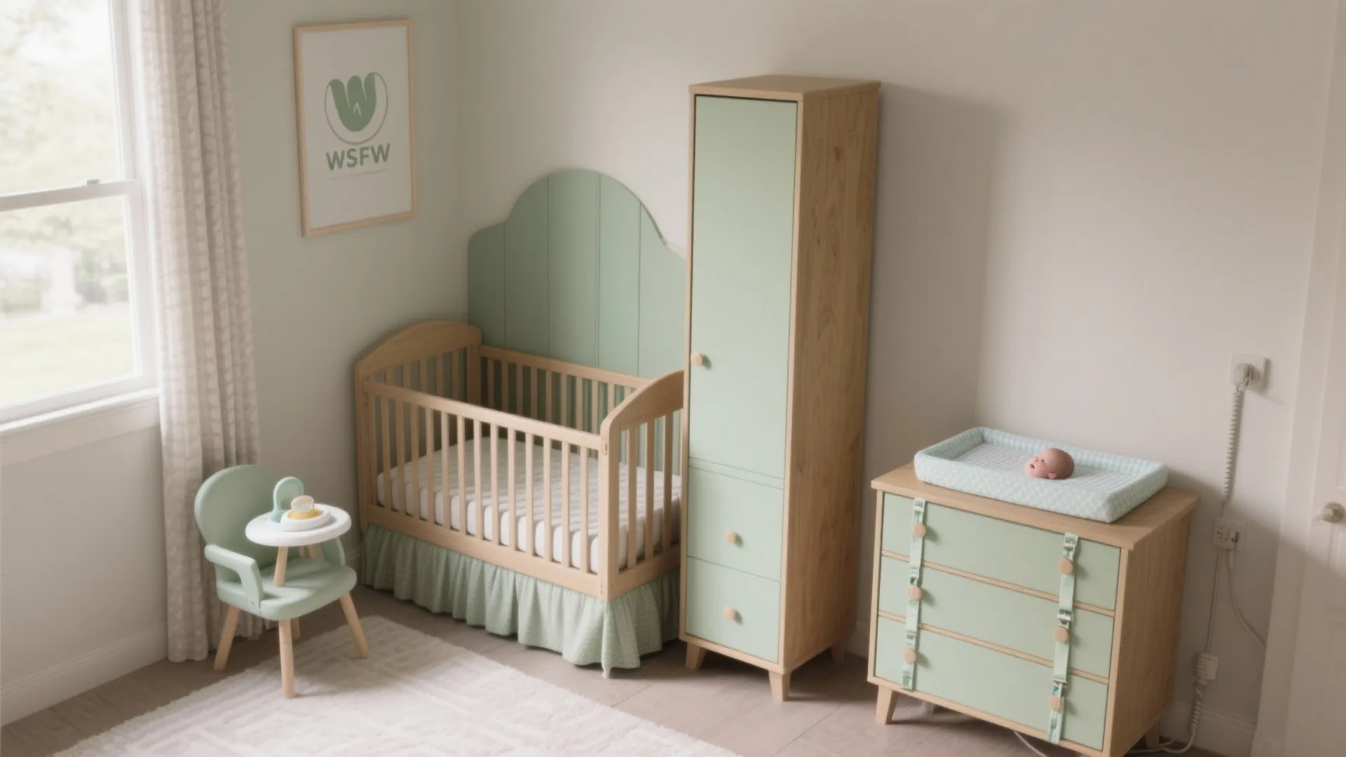 Mini crib + tall dresser combo