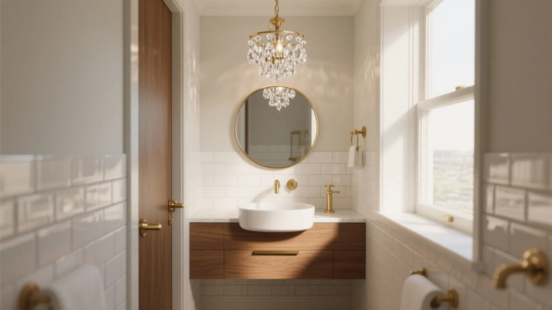 Small Crystal Chandelier Ideas – 5 Elegant Picks: How to use a small crystal chandelier to elevate tiny bathrooms with style and function