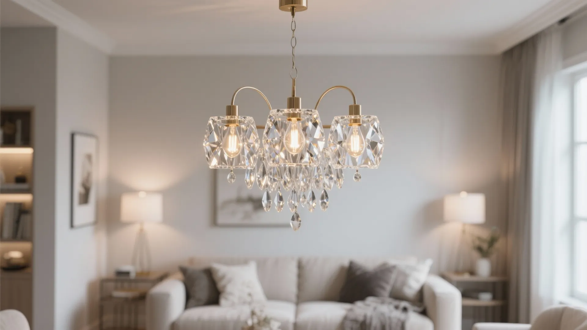 Contemporary Crystal Mini-Chandelier