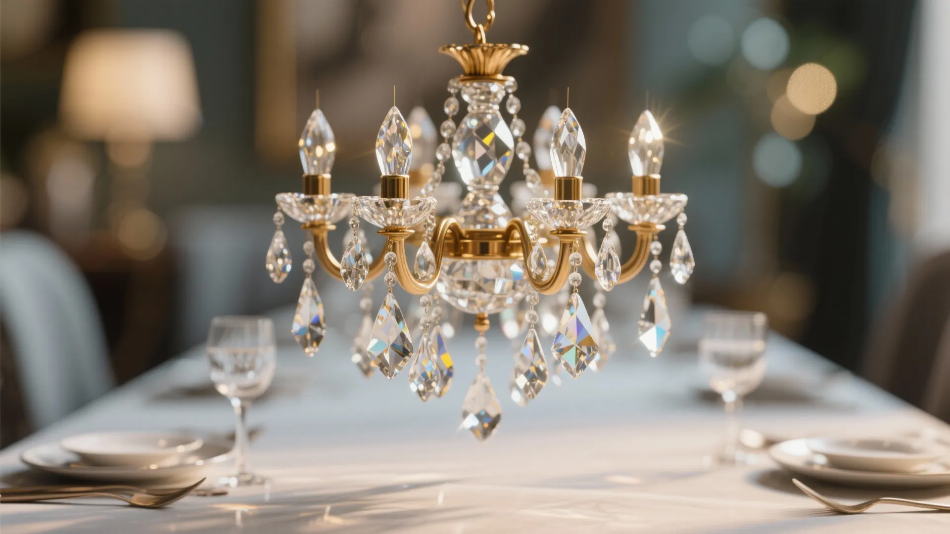 1. Miniature Crystal Chandelier