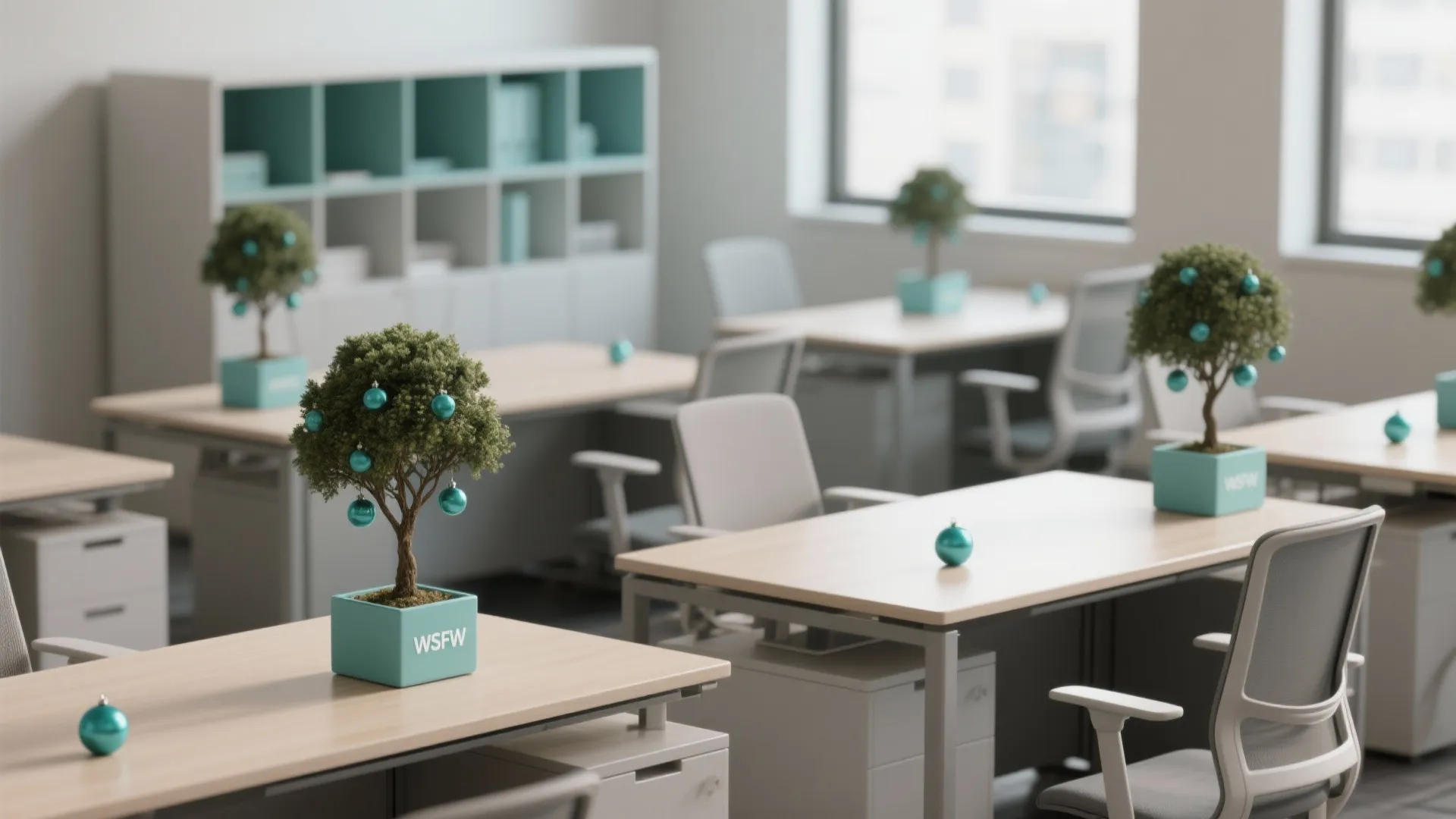 2. Mini Desk Trees & Personal Touches