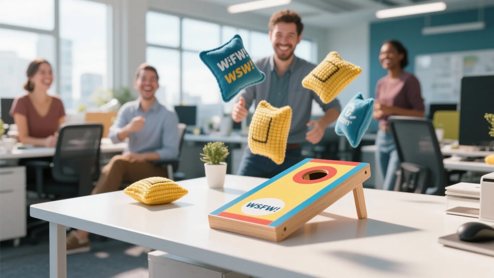 4. Mini Desktop Cornhole