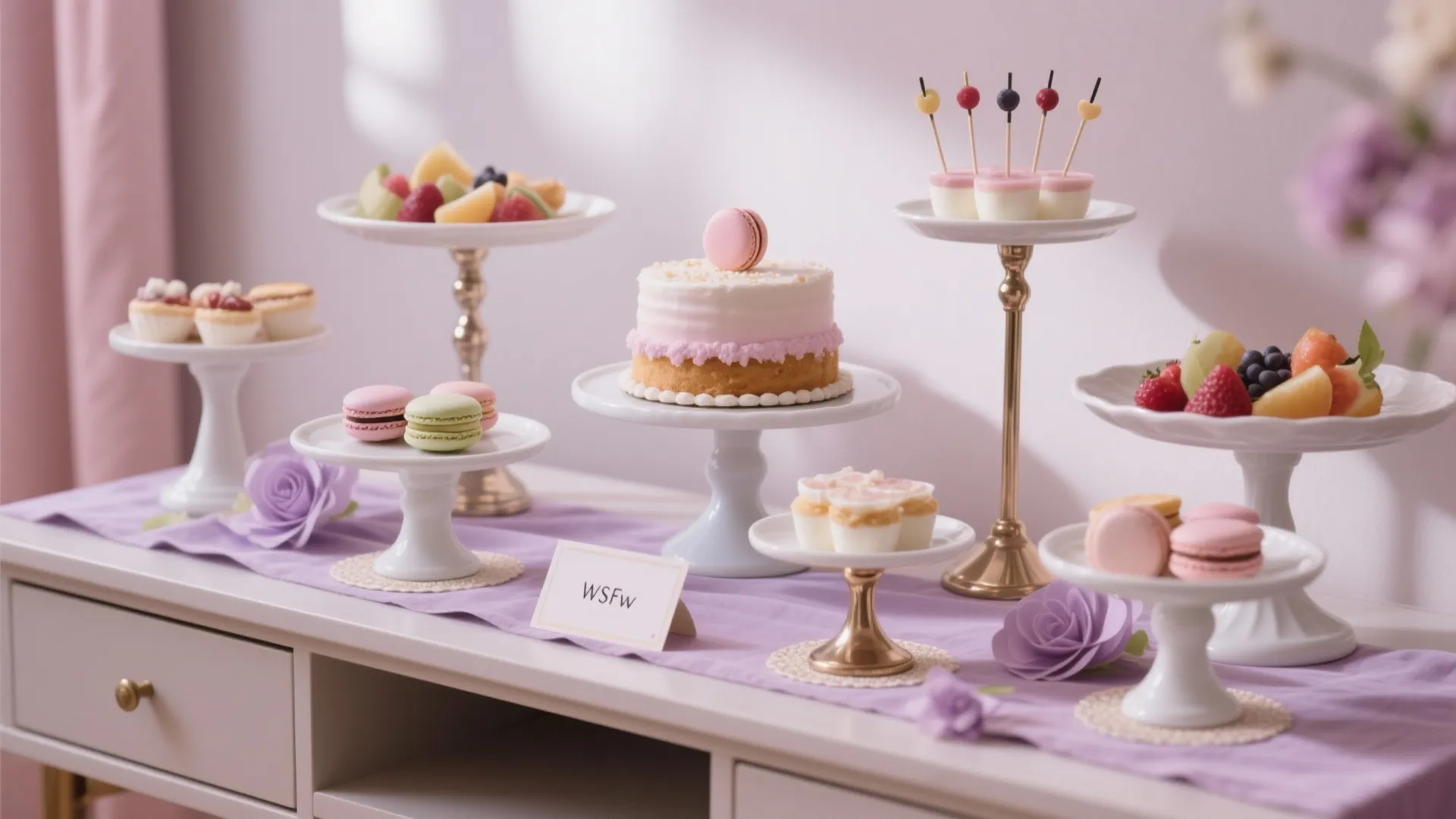 Whimsical Dessert Corner with Mini Stands