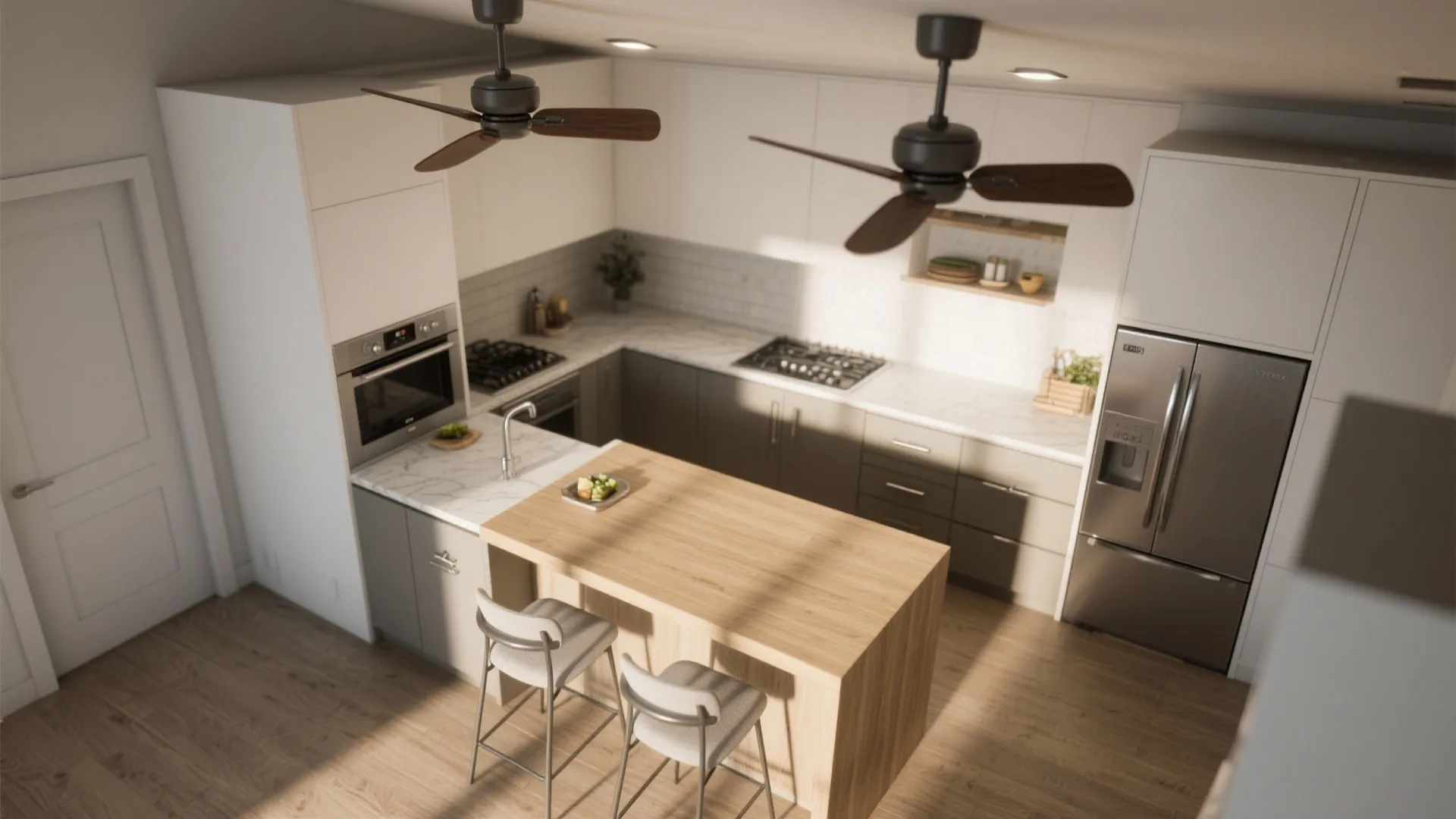 5. Mini fans and directional models above islands