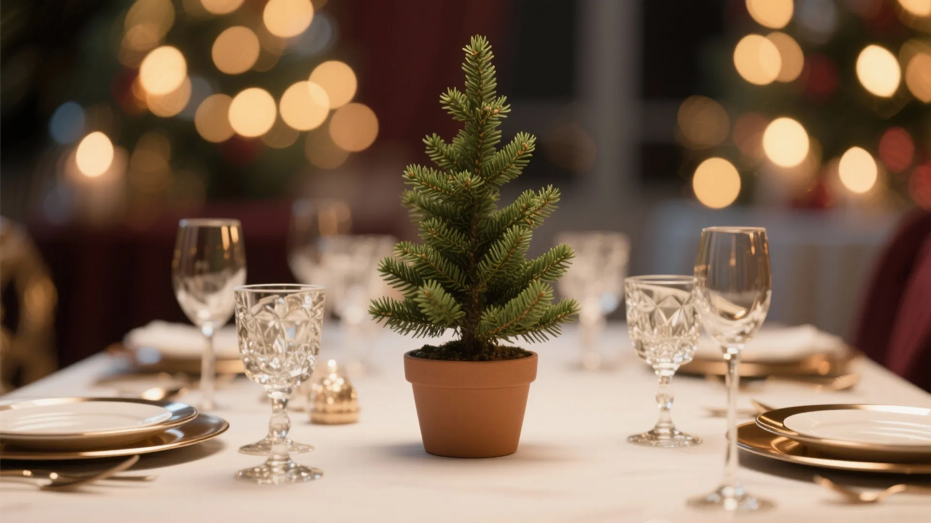 3. Mini Evergreen Centerpieces