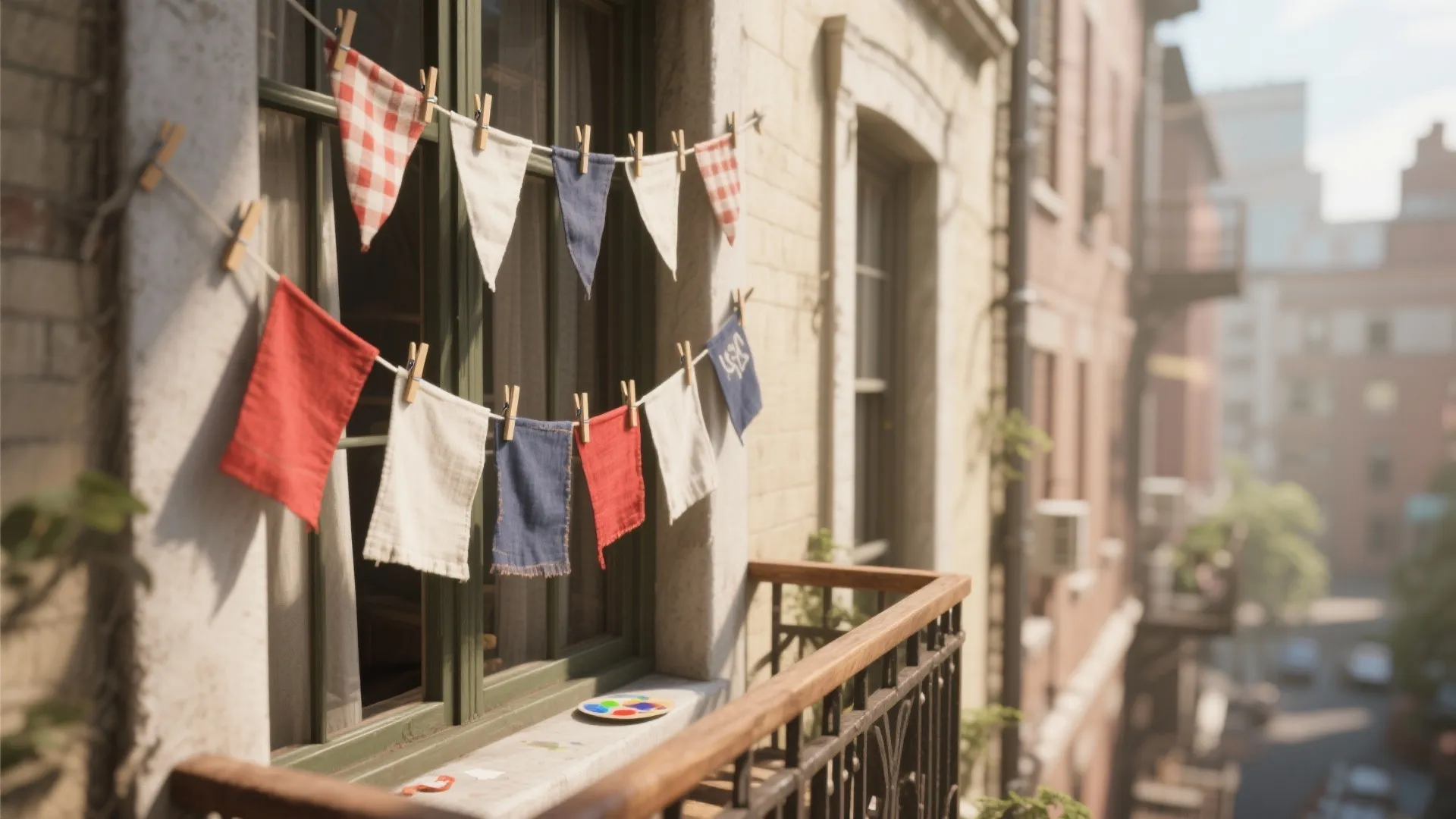 1. Mini Flag Bunting for Balconies and Windows