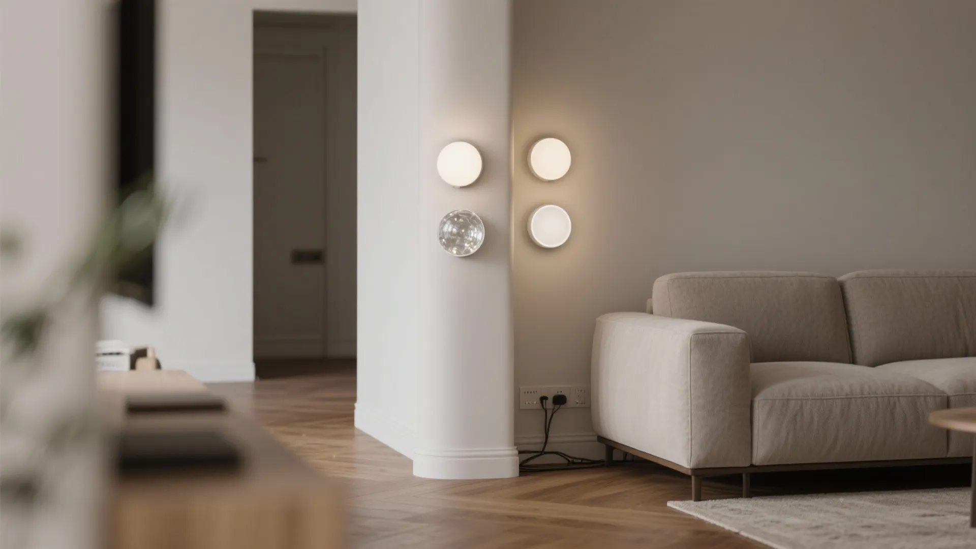 Mini flush-mount cluster to anchor an awkward corner