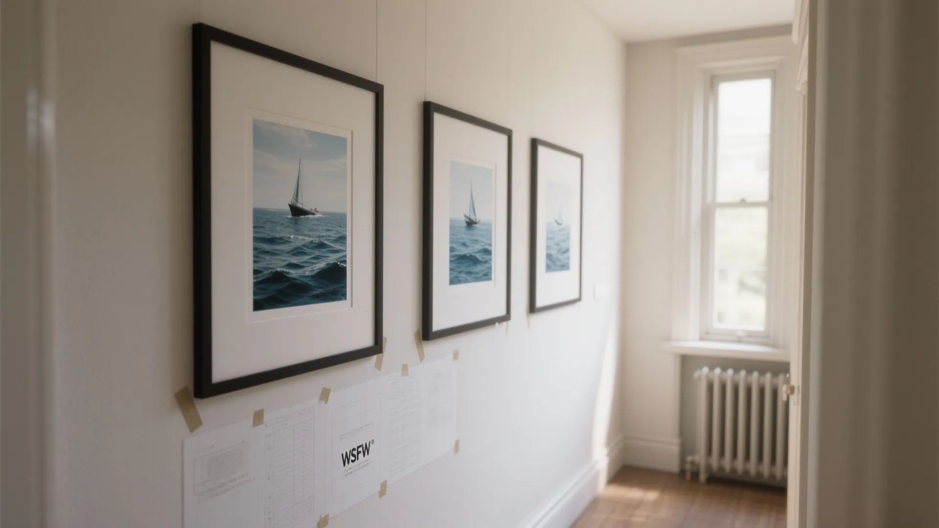 1. Create a miniature gallery wall with a consistent mat