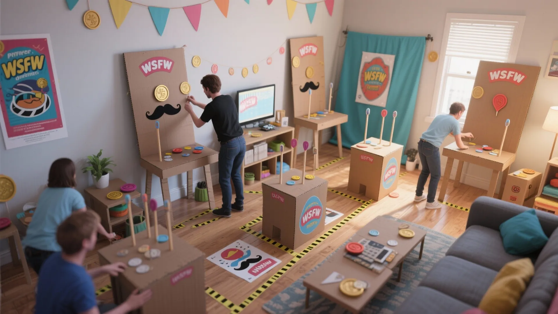 3. Mini Game Stations with Backdrops