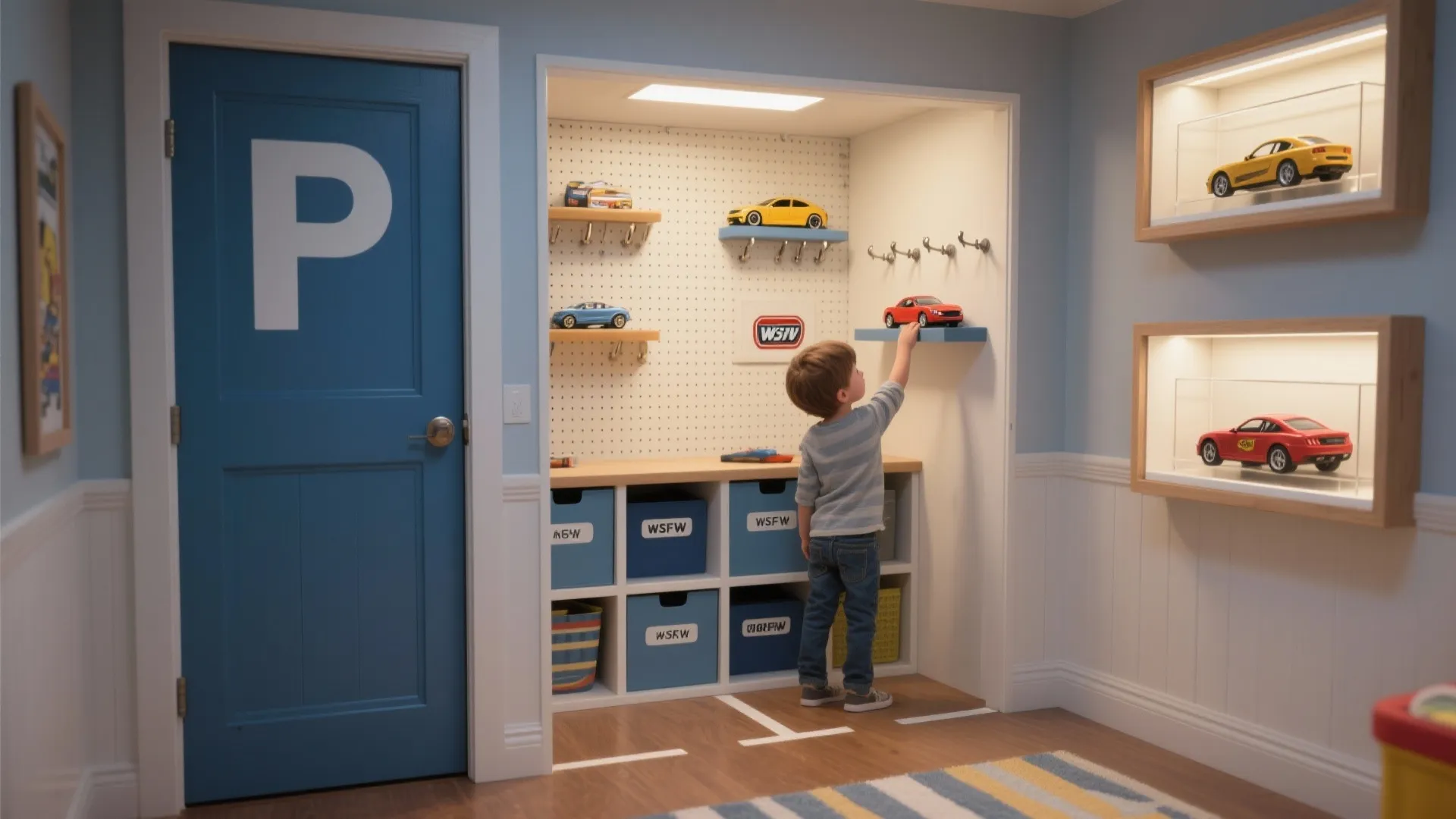 5. Mini Garage Play Nook and Display