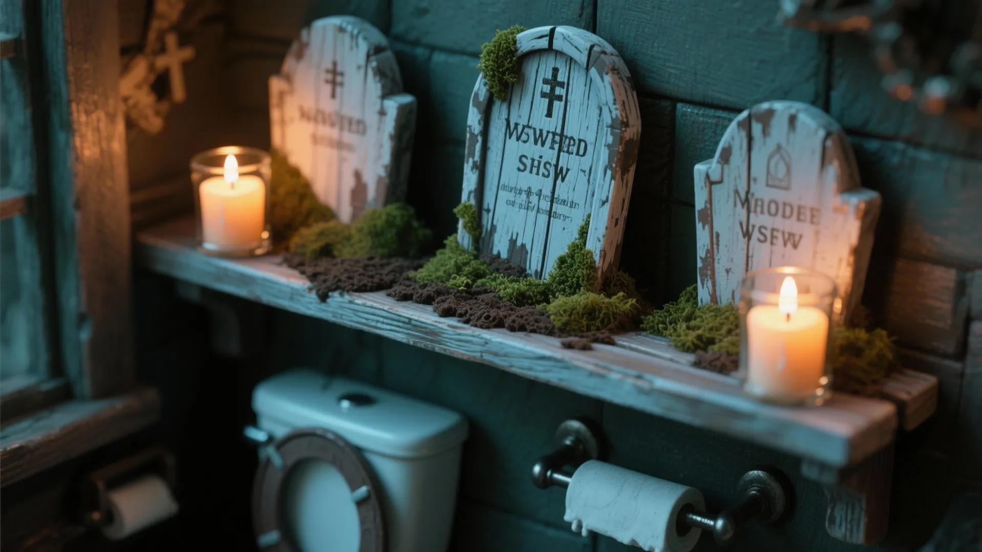 3. Miniature Graveyard Shelf Styling
