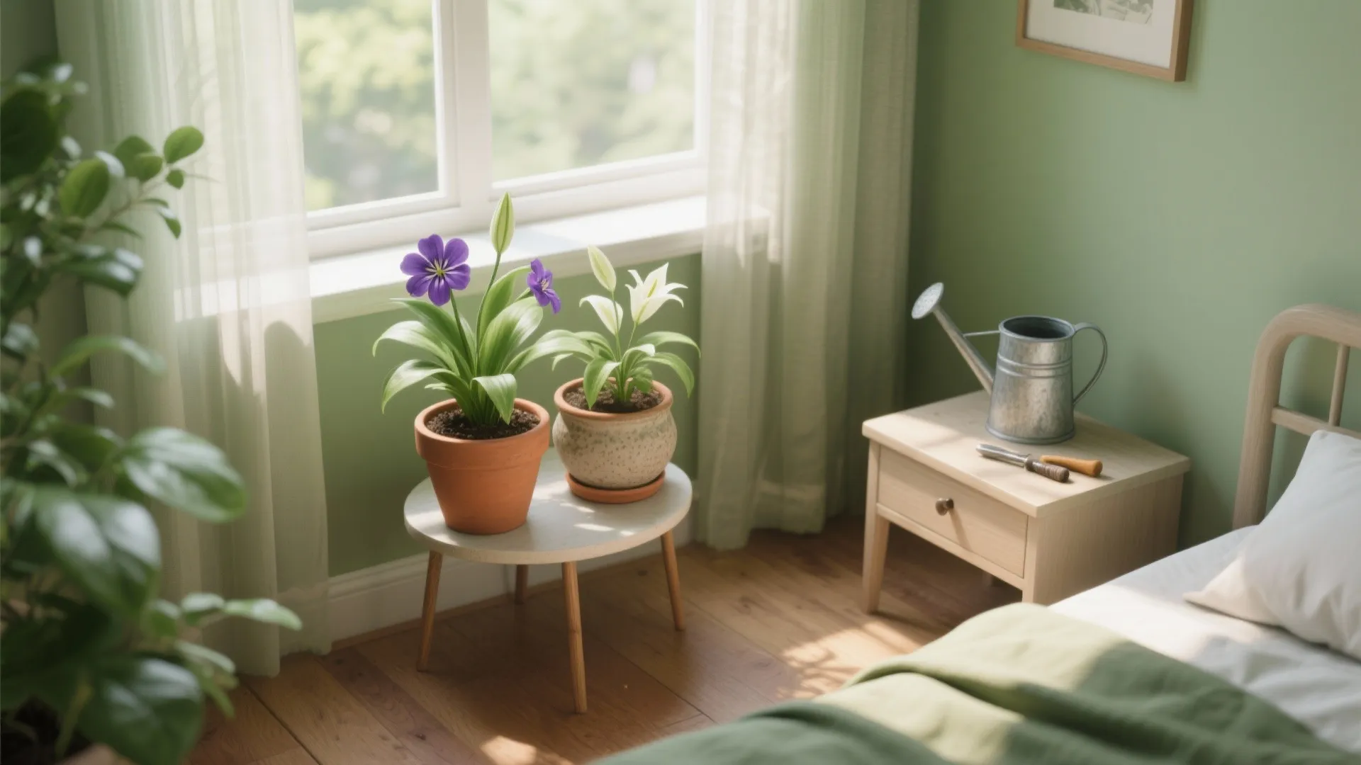 5. Mini Green Corner With Real Plants