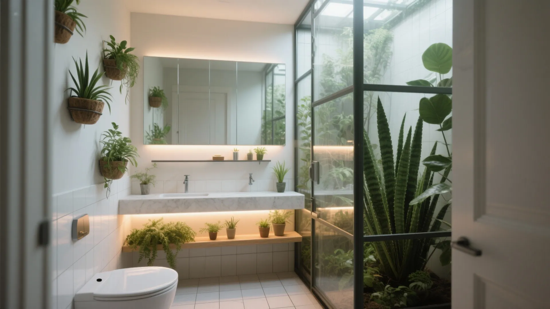 2. Mini Greenhouse: Plants, Mirrors & Mood