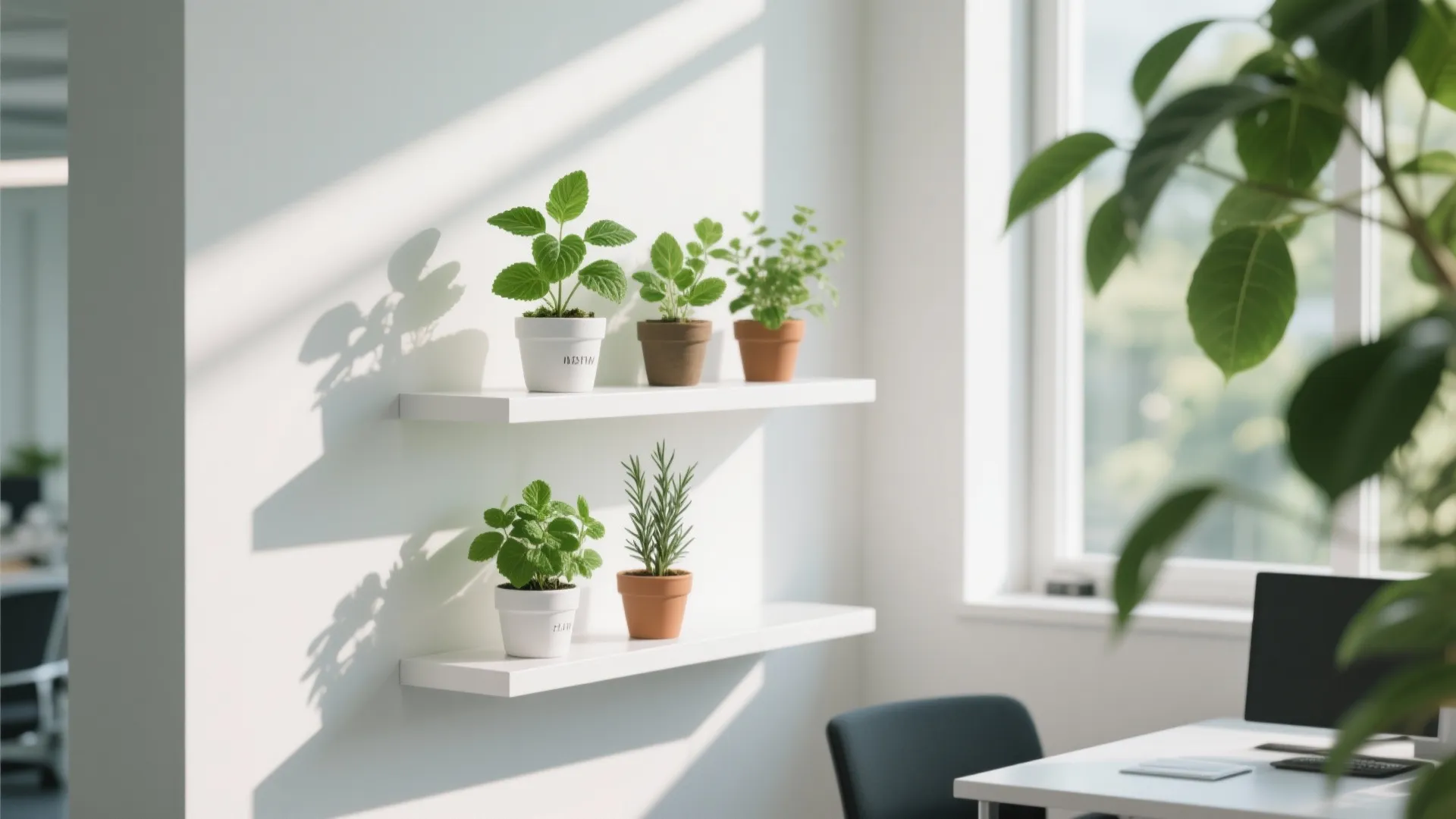 3. Mini Herb Garden on Shelves
