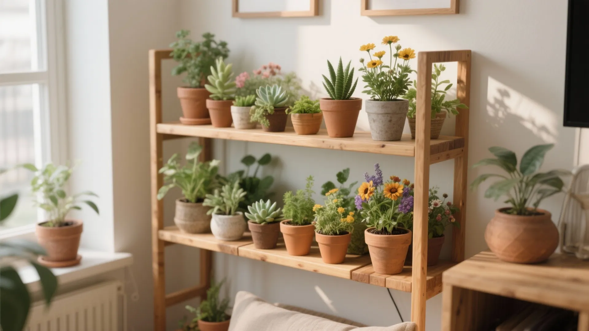 Indoor mini garden shelf