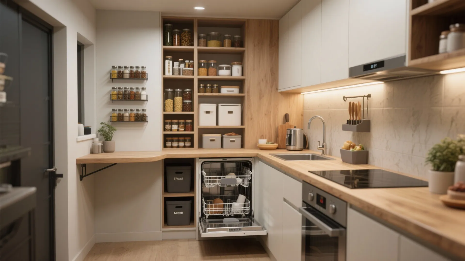 5. Mini-kitchen and clever pantry planning