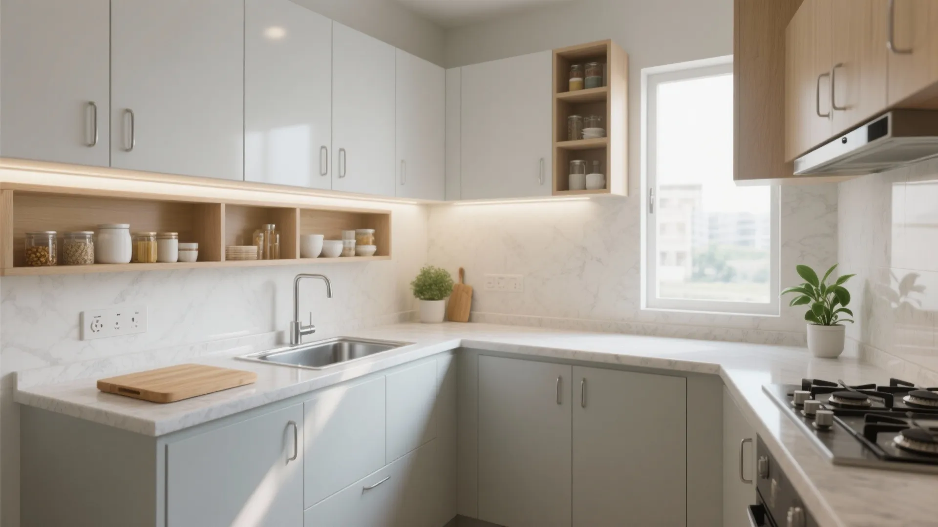 Minimalist kitchen storage that breathes