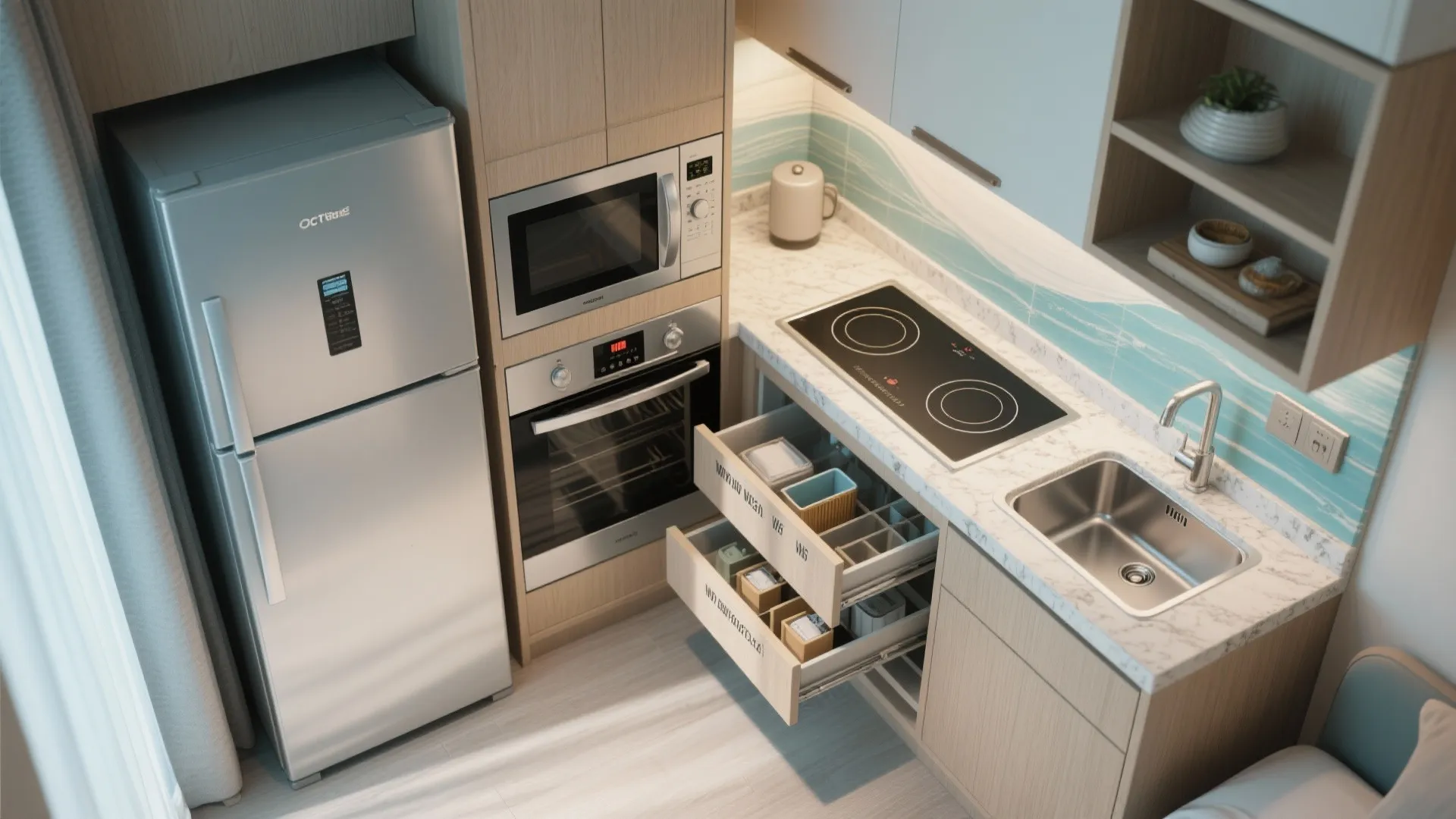4. Smart Mini-Kitchen Layout for Guest Convenience