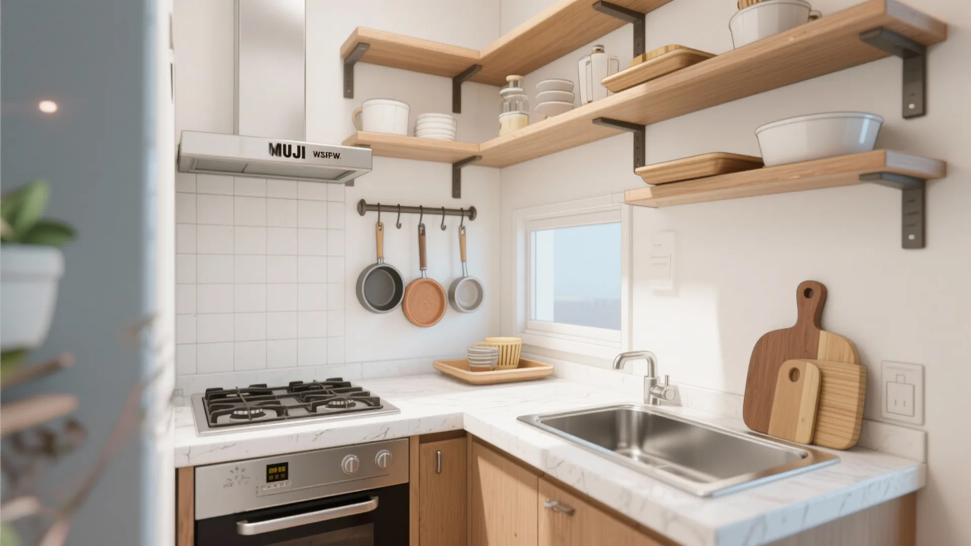 Tips 4: キッチン周りは“直線収納”で渋滞回避（動線規劃）