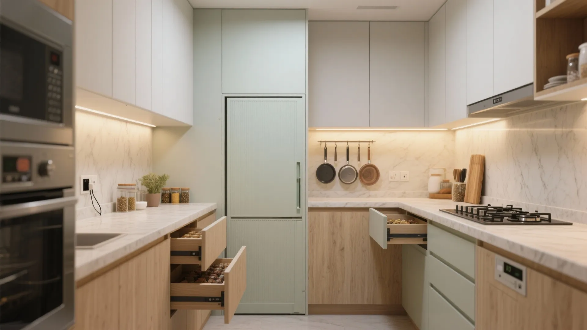 Minimalist kitchen storage that actually hides the mess