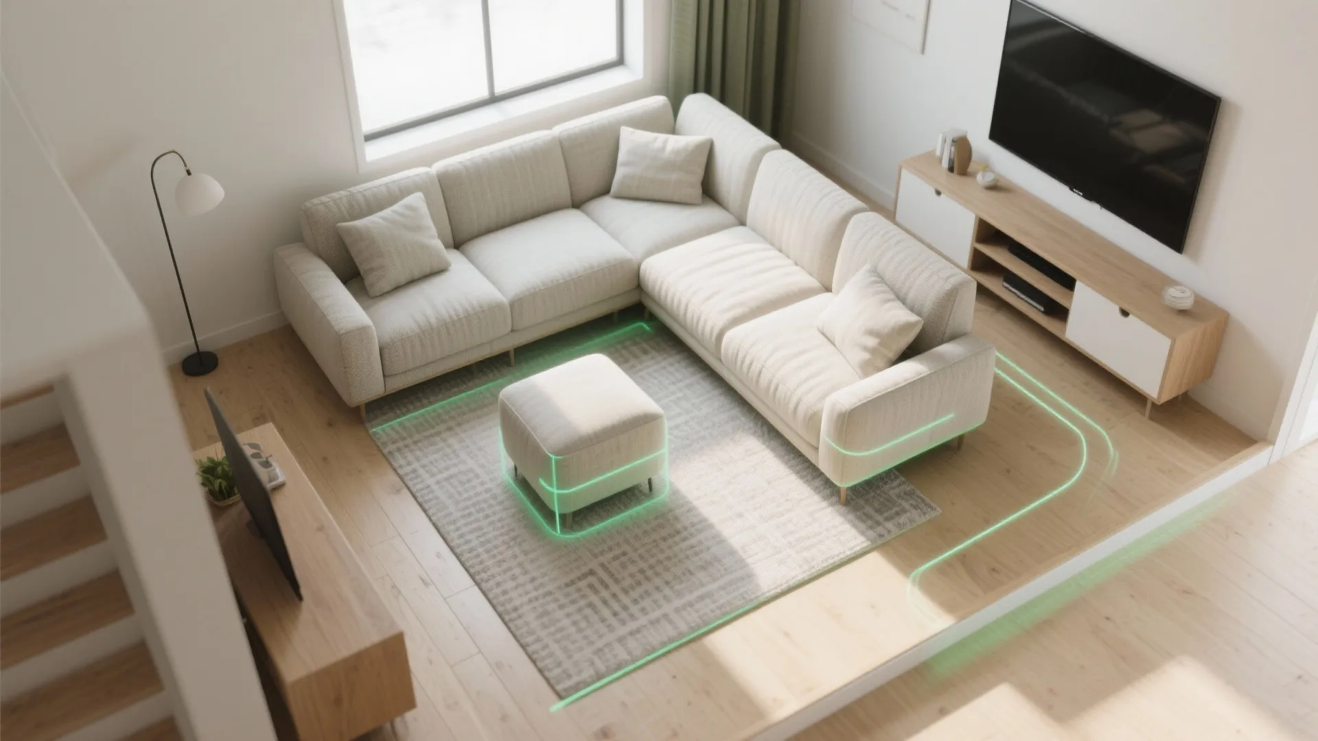 3) Mini L-sectional with a reversible chaise