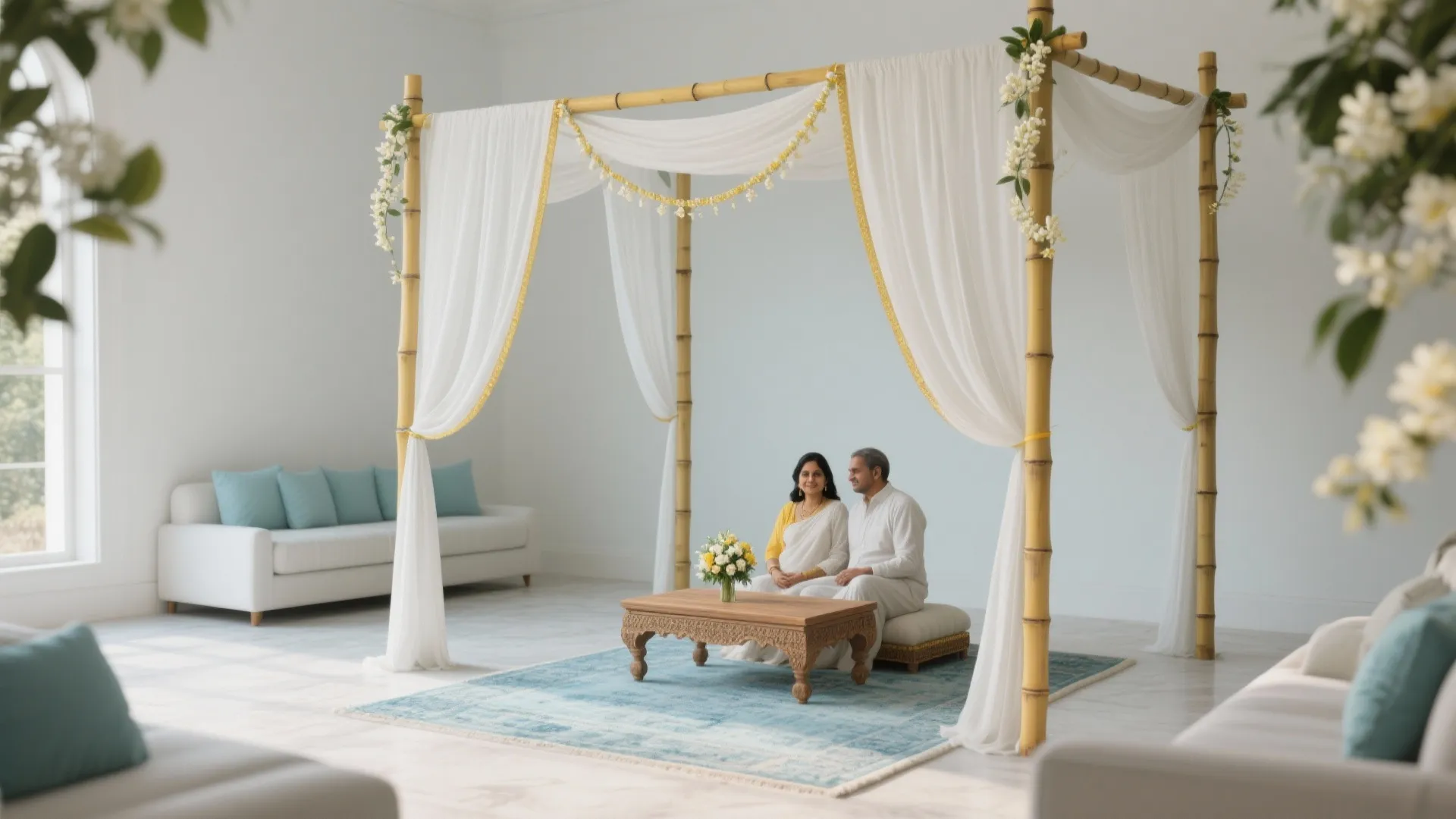 Minimal Mandap Corner for Blessings