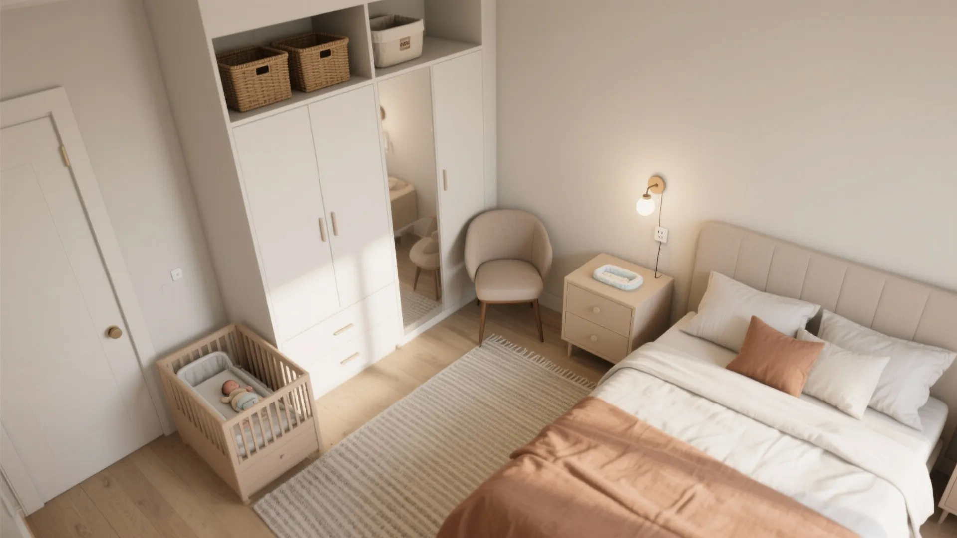 Space-Smart Mini Nursery in a Bedroom Corner