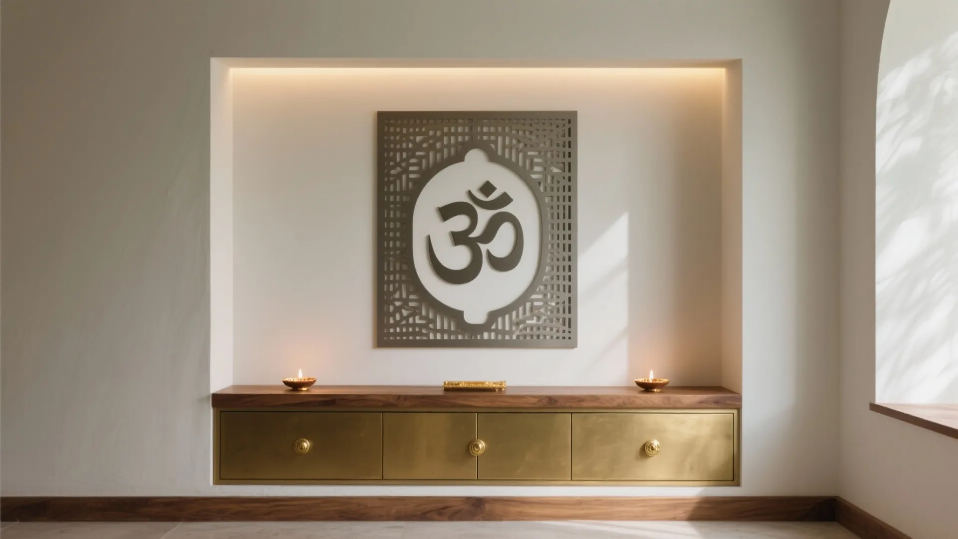 Minimalist Om Jali with Hidden Storage