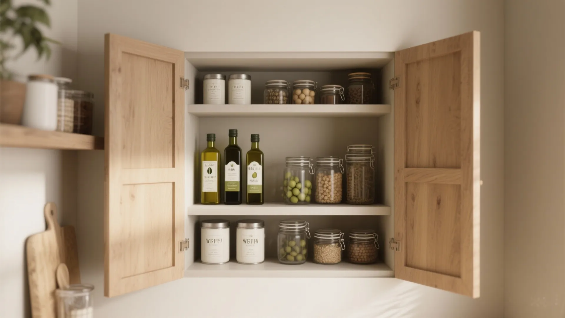 4. Built-in niches and mini pantry shelves