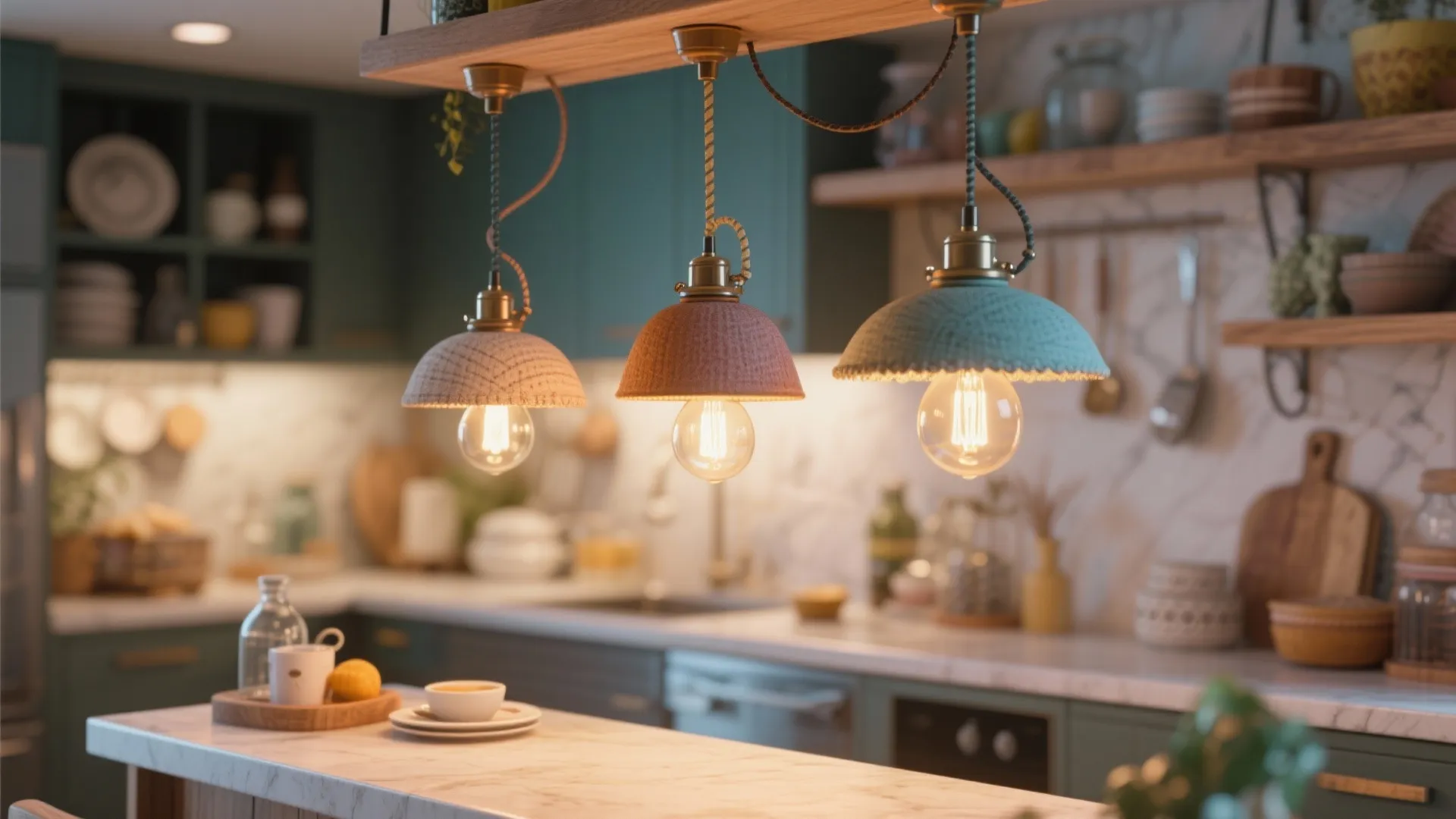 5. Playful Cluster of Mini Pendant Lights