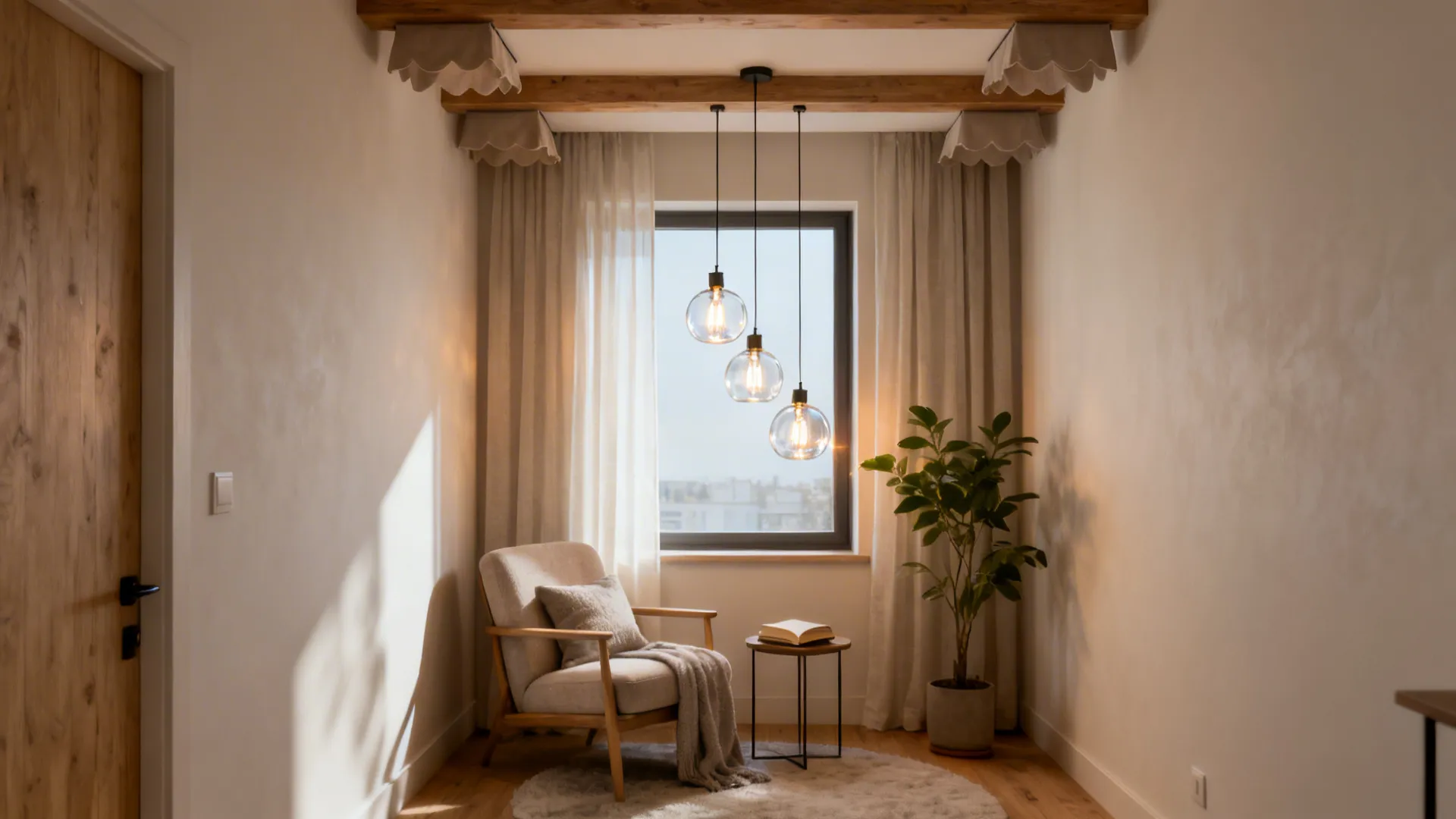 Mini pendant clusters in awkward corners