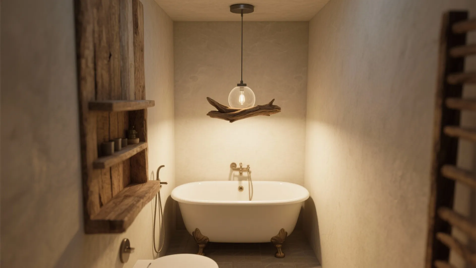 4. Mini Pendant Over a Freestanding Tub (Scaled Down)