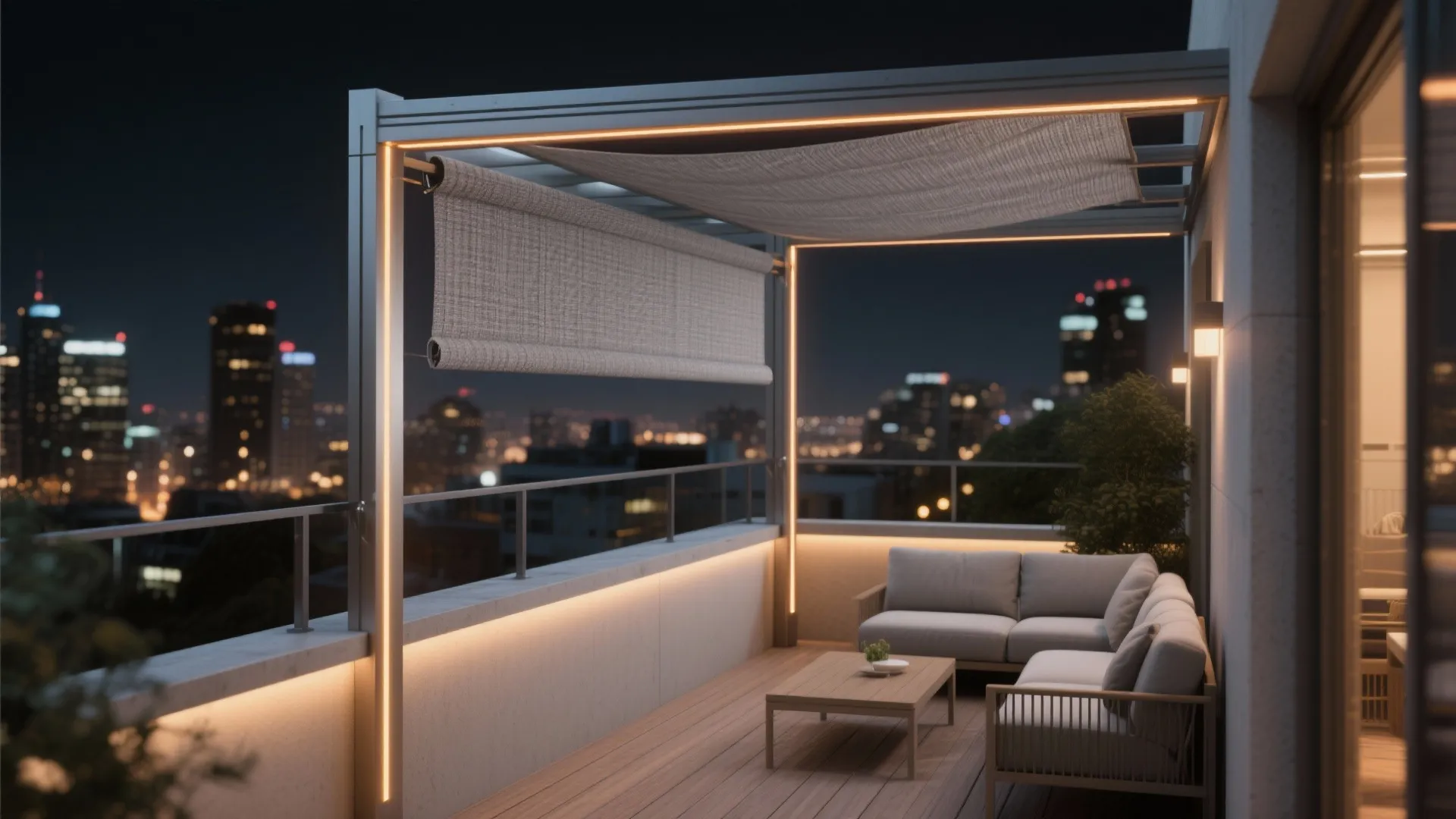 Compact Aluminium Pergola with Lighting & Canopy