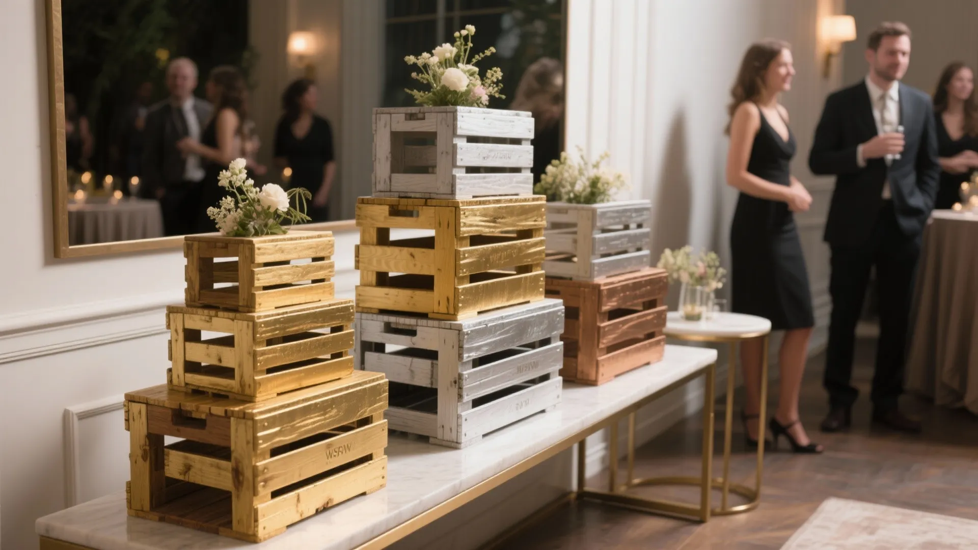 Mini podium centerpieces