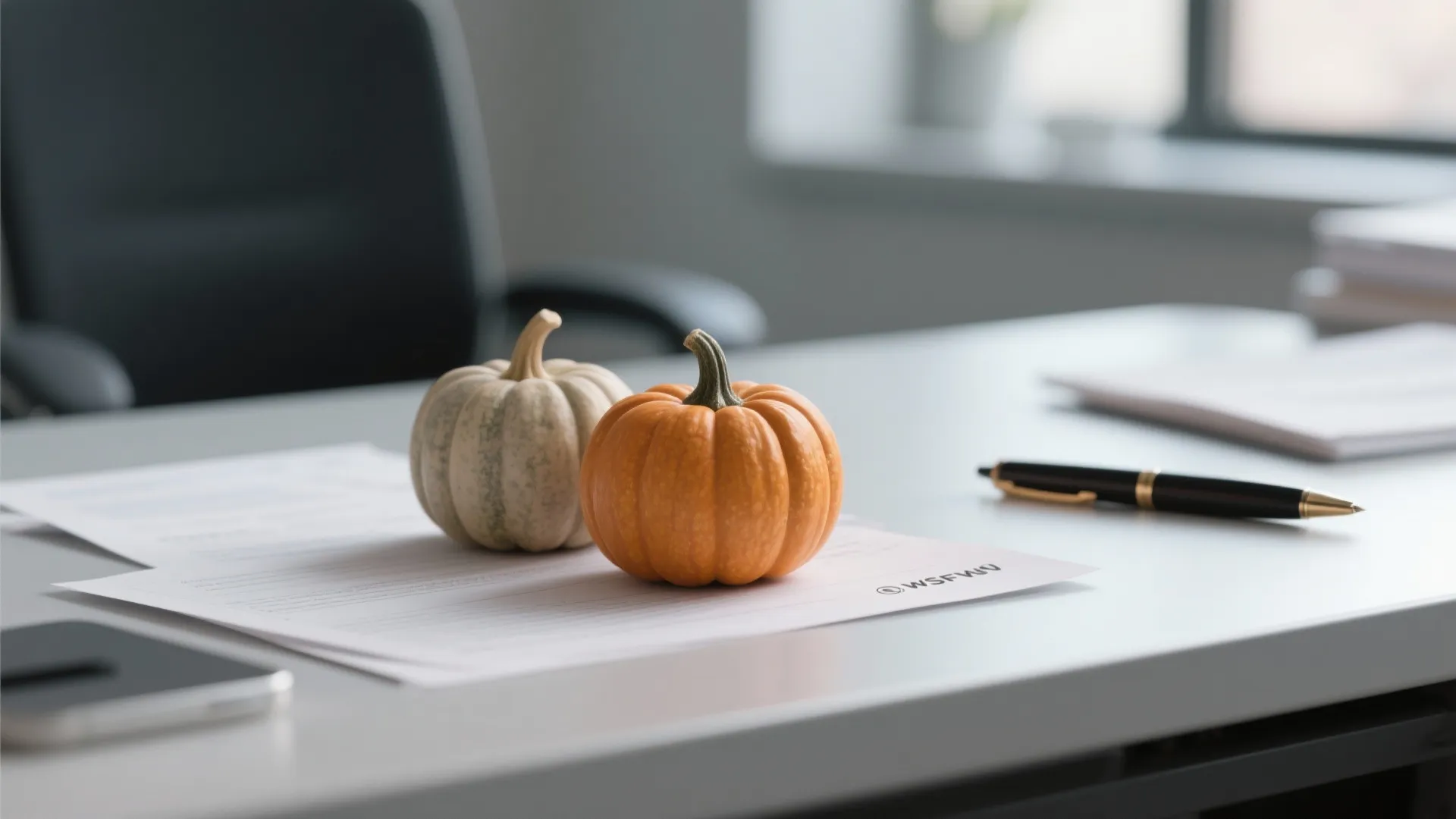 2. Miniature Pumpkins on Desks