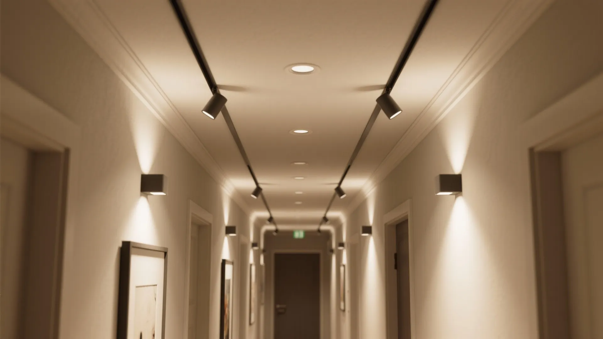 2) Mini recessed downlights with precise spacing