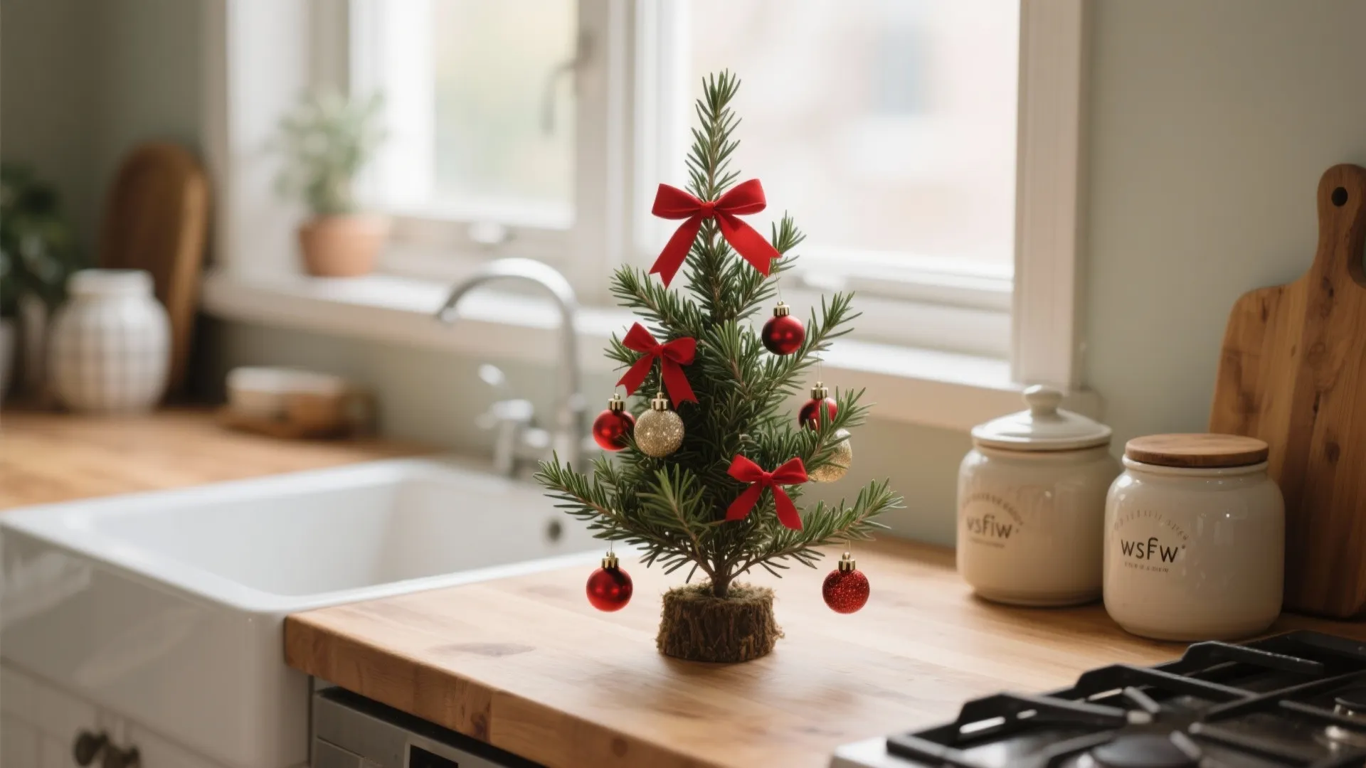 3. Mini Tree or Herbal Centerpiece