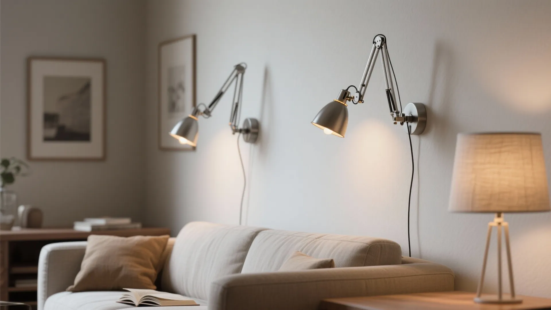 3. Mini-sconces on adjustable arms for flexible light