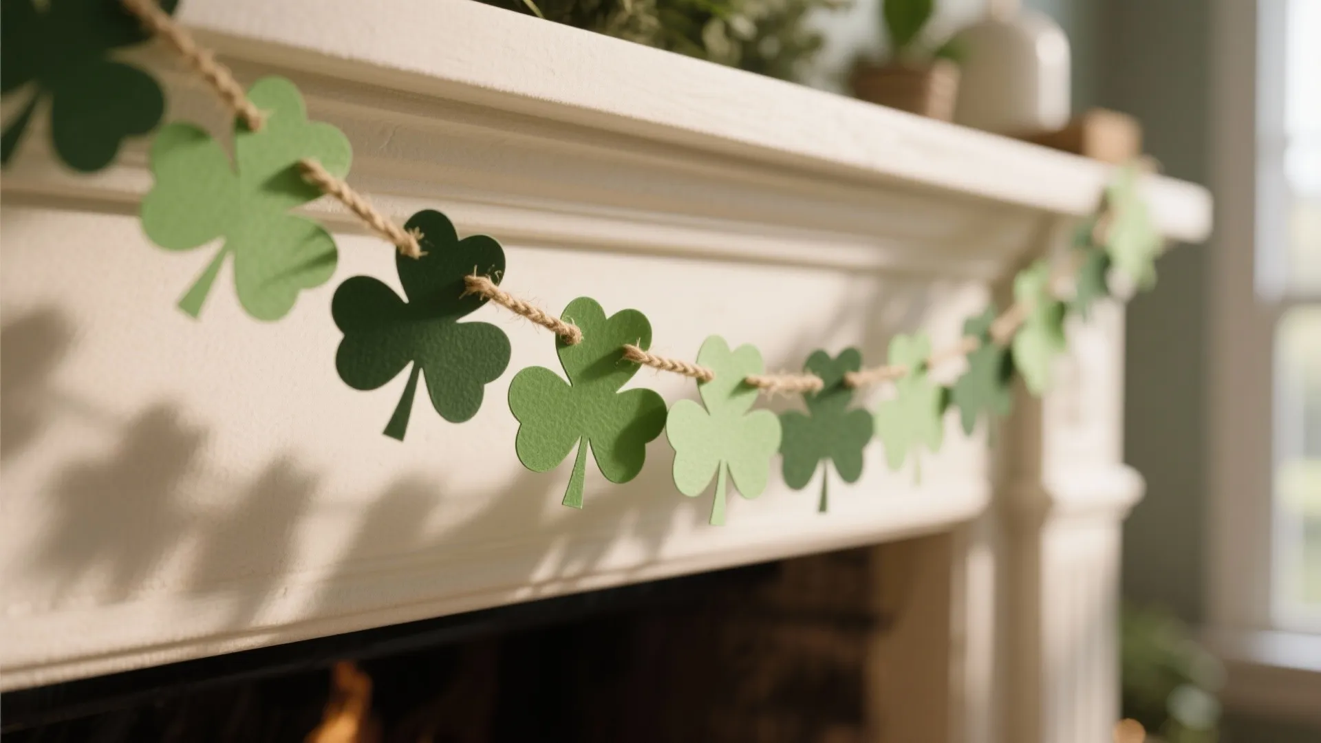 1. Mini Shamrock Garland (paper + twine)