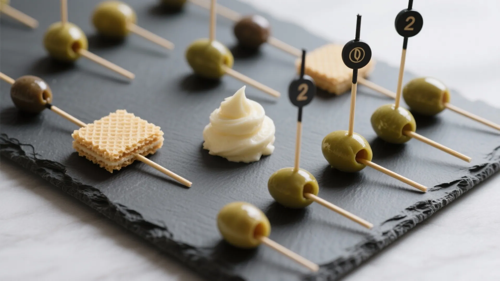 3. Textural Trio on a Mini Skewer