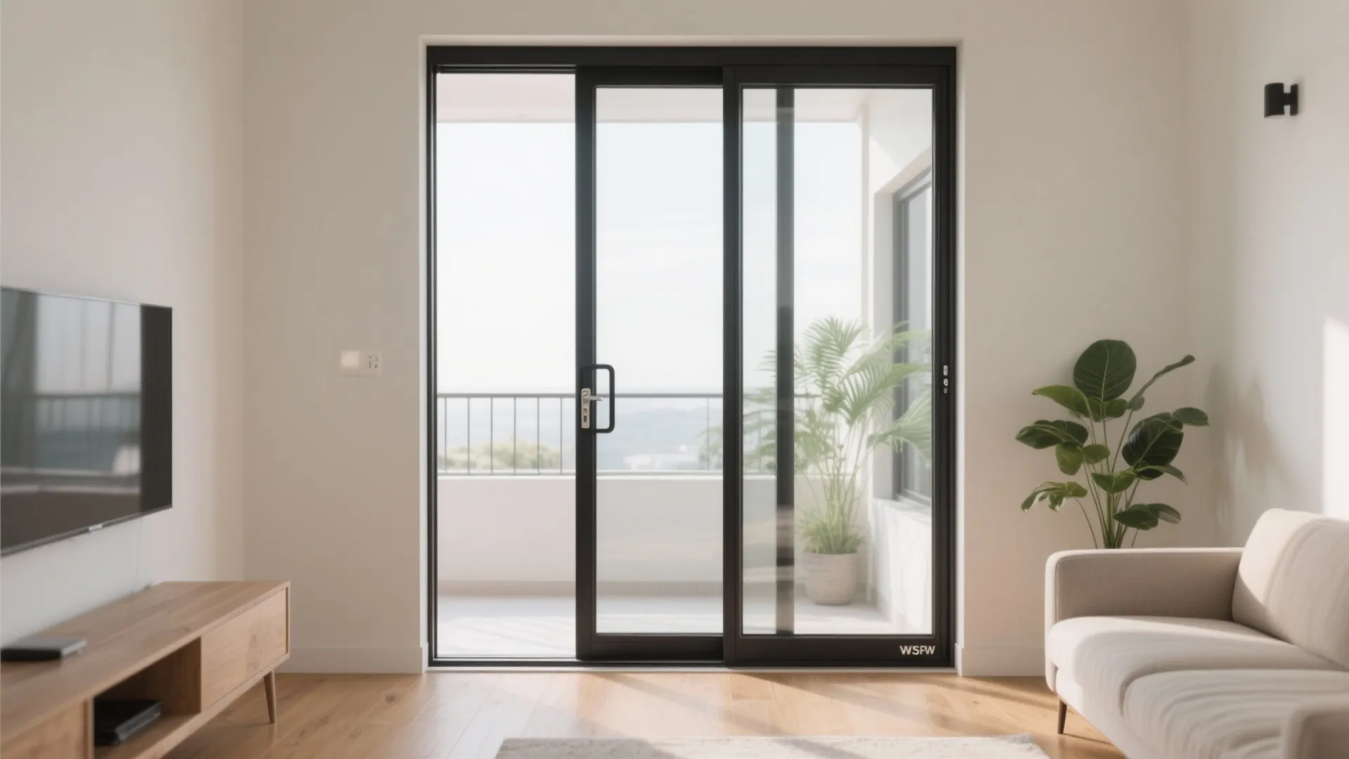 Minimalist Sliding Safety Door for Compact Balconies